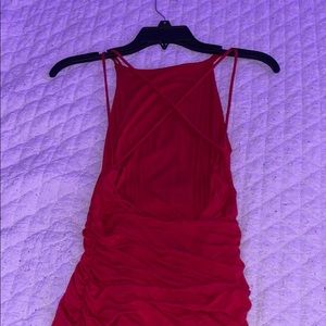Open back red dress